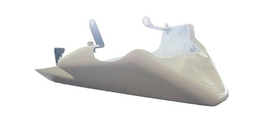Sabot moteur récupérateur d'huile supermotard en fibre de verre blanc